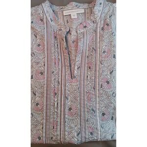 Pure Jill Womens Tunic XL Shirt Top Floral Cottagecore Anthroplogie Peasant